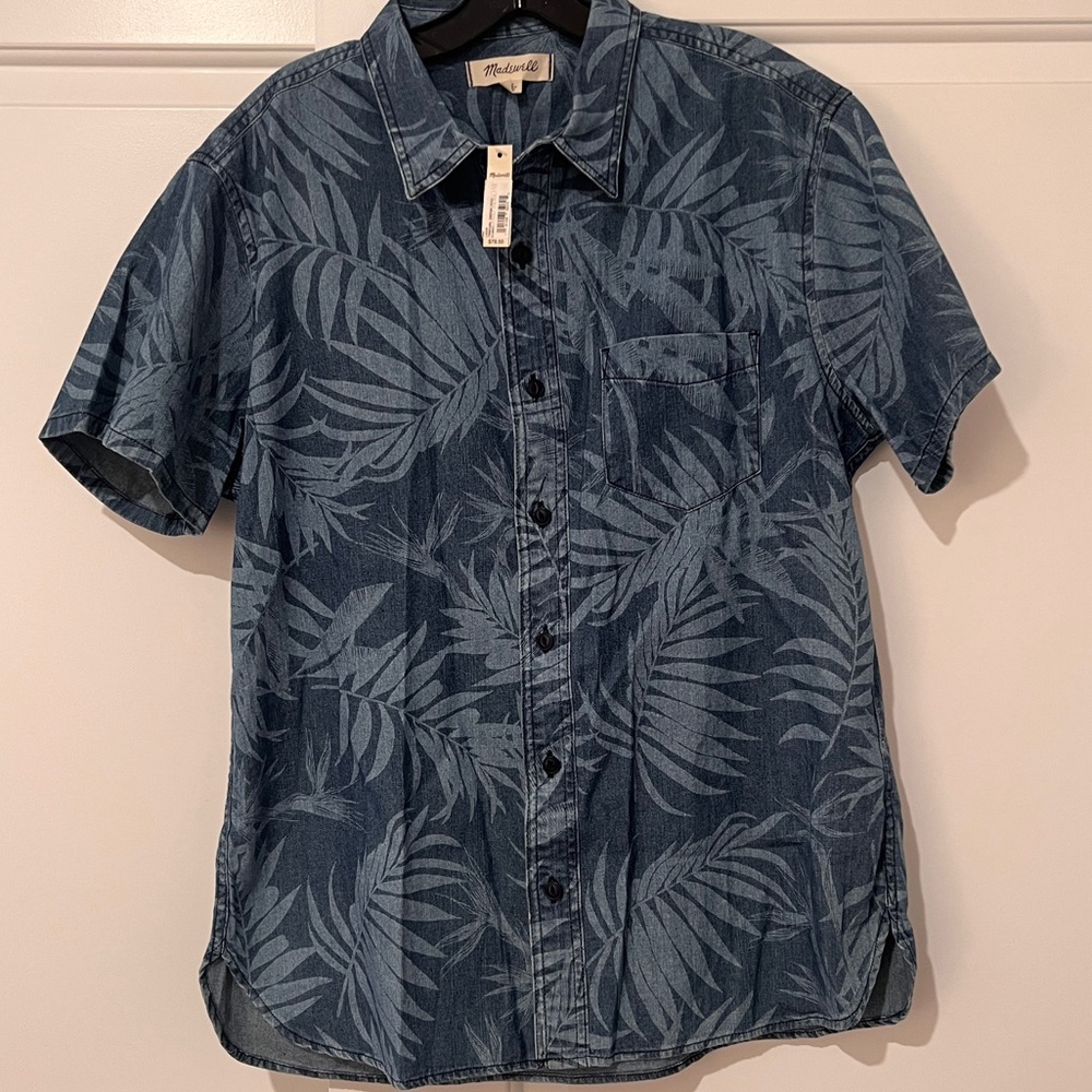 Madewell Masculine Floral Print Button-Up Collared Shirt | L